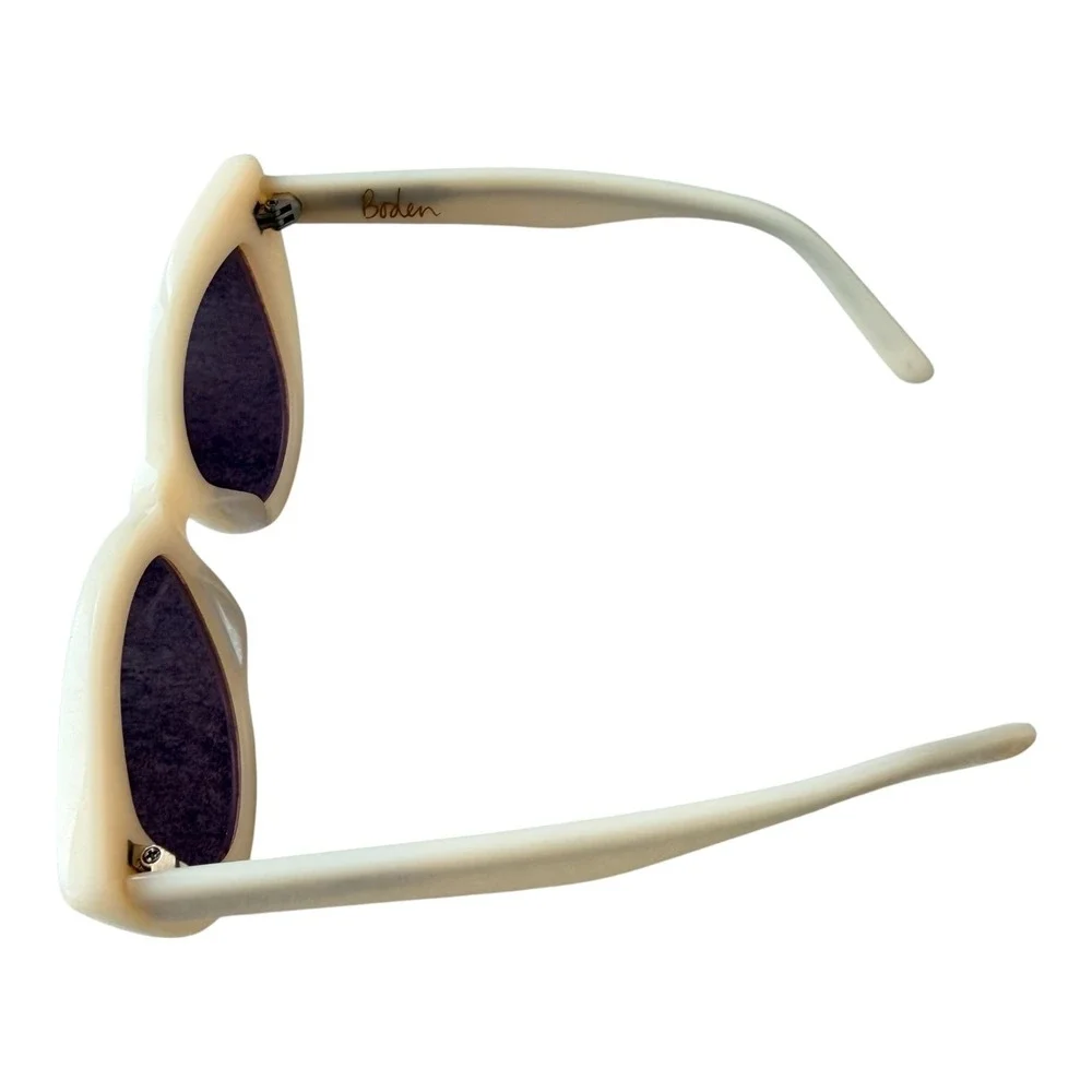 Boden Womens Ivory Cat Eye Sunglasses Cream Retro Mod Dark Lens A0384 FC3